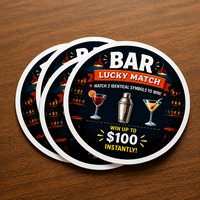 Nuevos y Populares Boletos Personalizados con Impresión Digital, Forma Circular de Una Ventana, Temática de Bar, con Pestaña de Apertura y Desgarre