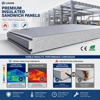 Panneaux sandwich en laine de roche industrielle Liaohe pour l'isolation des murs de construction, panneaux de toiture extérieurs, approvisionnement en gros