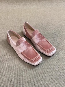 Mocasines Planos de Terciopelo Rosa de Lujo para Mujer, Diseño Cuadrado, Alta Calidad, OEM y ODM, Zapatos Casuales de Exterior para Damas - Product Image 1