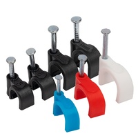 Clip de câble en plastique de clou d'acier de fil de mur de cercle rond 4mm 5mm 6mm 7mm 8mm 9mm 10mm 12mm 14mm 16mm 18mm 20mm 22mm 25mm 30mm 32mm