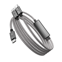 ULT-unite 2026 Nouveau câble de charge rapide intelligent USB2.0 Type C PD140W avec répartiteur d'alimentation 1 entrée 2 sorties pour PC/ordinateur portable