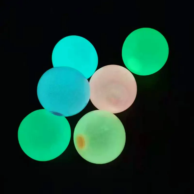 Jouet spongieux boule rebondissante boule lumineuse en cristal veilleuse lueur dans le noir boules anti-stress collantes