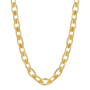 Collana Hip Hop con Catena Spessa Ovale in Acciaio Inossidabile Placcato <span class=keywords><strong>Oro</strong></span> 18K PVD di Alta Qualità P203185 - Product Image 3