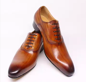 Nouvelles Chaussures Habillées Classiques de Bureau pour Hommes 2026 – Chaussures Oxford Formelles à Lacets de Haute Qualité, Faites à la Main en Cuir de Vachette Véritable Personnalisé - Product Image 2