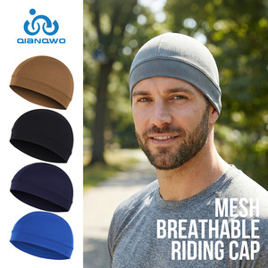 Solid Color Mesh Breathable Motorcycle Inner Liner Cap Quick Drying Outdoor Windproof Sun Protective Riding Hat - Product Image 3