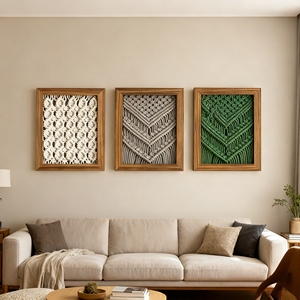 Cuadros Decorativos Art <span class=keywords><strong>Deco</strong></span> Tejidos a Mano con Formato de Cuerda, Colgantes y Móviles para Decoración del Hogar y Regalo de Boda - Product Image 4