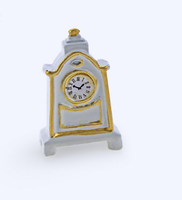 Horloge à pendule miniature rétro en résine blanche, modèle de maison de poupée 1/6 1/12, décoration pour la rentrée scolaire