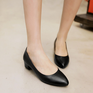 Nouveautés Xuanhui – Escarpins professionnels confortables à talon bas de 3,5 cm, bout pointu, blancs, grandes tailles 41-47 pour femmes - Product Image 5