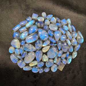 Natural Rainbow Moonstone Cabochon Mixed Shape Lot 20x25-90x50mm Bulk Gemstone Supplier Manufacturer India - Product Image 2