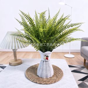 Fougères artificielles imitation Sentai, bouquet d'herbe persane à 7 branches, plante décorative moderne en plastique pour extérieur - Product Image 1