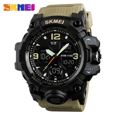 SKMEI 1155B Watch Hot Sale Dual Display Digital Boys Watches Men Wrist Luxury Electronic Waterproof Wristwatch Relogio