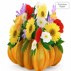 Thanksgiving Pumpkin Floral 3D Pop Up Greeting Card Holiday Handmade <b>Paper</b> Card for Family Friends - Product Image 4
