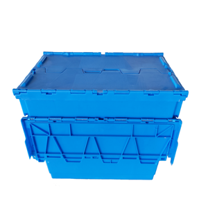 600*400*315mm 60L Euro Boxes <strong>Plastic</strong> Storage Stackable <strong>Attached</strong> <strong>Lid</strong> Moving Container <strong>Crates</strong> - Product Image 5