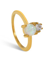 Bague DS Vintage Style INS en Acier Titane Naturel avec Incrustation de Pierre de Lune, Design Personnalisé, Bijoux en Acier Inoxydable