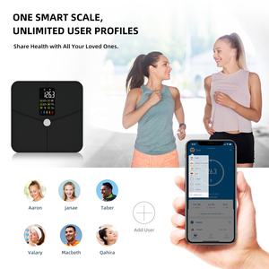 Tragbare intelligente Körperfett waage für den Heimgebrauch Digitales Badezimmer Elektronisches Wiege gerät Glas <span class=keywords><strong>material</strong></span> Maximales Gewicht 180kg - Product Image 5