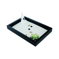 Nouvelle conception moderne, table de sable de jardin zen DIY mobile, accessoires de râteau pour bonsaï artificiel en résine, yoga, méditation, fait main en Asie