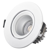 Vente chaude 32W/18W/24W COB LED Downlight Commercial réglable ABS anti-éblouissement Spot usage résidentiel IP44 conforme 5 ans