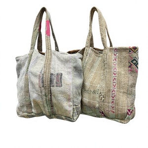 Khushbu Handicraft Handmade Vintage Kantha Waterproof <b>Boho</b> Cotton Tote <b>Bag</b> for Women Reversible Design Made Rajasthan - Product Image 2