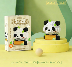 Chapeau pastel mignon Panda & Citrouille Micro Blocs de construction - 238 pièces Mini briques Jouet pour un assemblage amusant en <span class=keywords><strong>DIY</strong></span> - Product Image 5