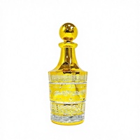 Flacon plat pour emballage de parfum 250ML en verre bronzé avec impression dorée, plusieurs motifs disponibles