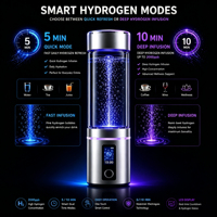 Nouvelle arrivée : Générateur d'eau hydrogénée, électrolyse rapide, technologie SPE PEM, antioxydant, bouteille d'eau riche en hydrogène rechargeable