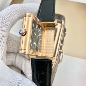 Montre de Luxe pour Homme Reverso Réversible Mécanique Bracelet en Cuir de Créateur Personnalisée Vintage - Product Image 4