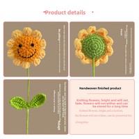 Petit tournesol en peluche rouge, cadeau au crochet fait main, style mignon, cadeau idéal pour la fête des mères, parfait pour les enseignantes et les mamans, fini.