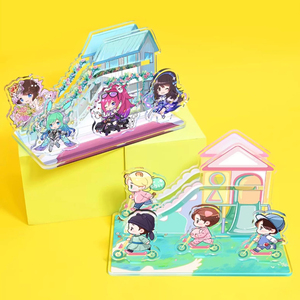 Soporte de acrílico transparente personalizado al por mayor para tarjetas de exhibición con múltiples inserciones, diseño creativo de dibujos animados, animación DIY, accesorio para fans de estrellas, personalizable - Product Image 2