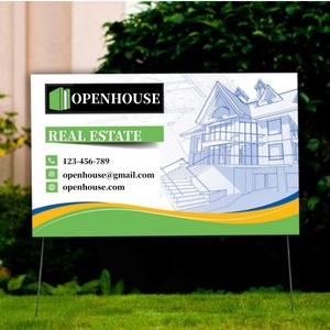 Insegne da Giardino per Open House con Stampa <span class=keywords><strong>a</strong></span> Colori, Impermeabili per Esterni 18*24, Cartelli <span class=keywords><strong>in</strong></span> Plastica Ondulata per Prato, Cartelloni Immobiliari - Product Image 1