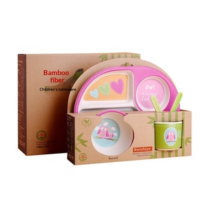 ชุดอุปกรณ์ทานอาหาร<span class=keywords><strong>เด็ก</strong></span>สร้างสรรค์ 5 ชิ้น จานแบ่งช่องสำหรับเด็กอนุบาล ชามข้าวลายการ์ตูน กระต่ายน่ารักสดใส - Product Image 5