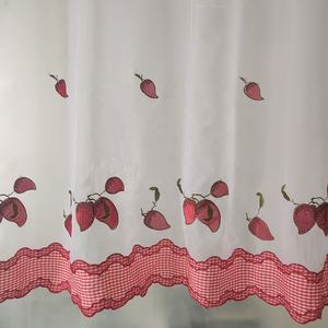 Cortina de <span class=keywords><strong>Cocina</strong></span> Corta con Bordado de Frutas, Estilo Europeo, con Bolsillo para Barra, Económica y Bonita, Fabricada en China para <span class=keywords><strong>Amazon</strong></span> - Product Image 3
