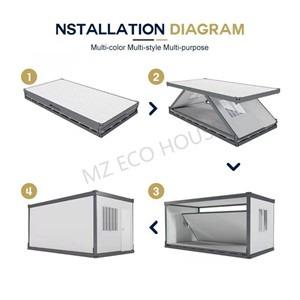 Nhanh chóng cài đặt 20ft Z gấp <span class=keywords><strong>container</strong></span> nhà prefab có thể gập lại Tiny di động tạm thời ký túc xá cho tạm thời nhà ở nhu cầu - Product Image 3