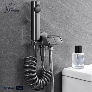 YF 2026 Kit <span class=keywords><strong>de</strong></span> pulverizador <span class=keywords><strong>de</strong></span> bidé <span class=keywords><strong>de</strong></span> latón con supercarga <span class=keywords><strong>de</strong></span> pulso, instalación sin perforaciones en pared, interruptor <span class=keywords><strong>de</strong></span> un toque, rociador <span class=keywords><strong>de</strong></span> inodoro para baño - Product Image 1