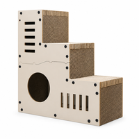 YAOYUE Meow Le Ladder, griffoir pour chat en carton ondulé à 3 niveaux, 57x54x24cm