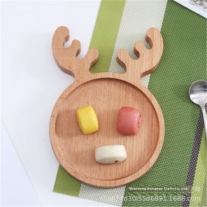Plato de cena de dibujos animados de madera para niños, bandeja para el hogar para pastel, pan, merienda, fruta, plato de comida duradero - Product Image 4
