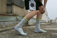 Chaussettes fonctionnelles pour hommes à motif losanges, en coton respirant et anti-humidité, avec détail de revers, pour le sport et les occasions décontractées