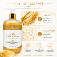 Gel Douche Hydratant Éclaircissant Bio à Marque Blanche, Produits Coréens, Gel Douche Moussant Exfoliant Or 24K