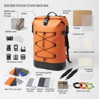 Sac à dos étanche à enroulement, grande capacité, pour kayak, rafting, camping et randonnée