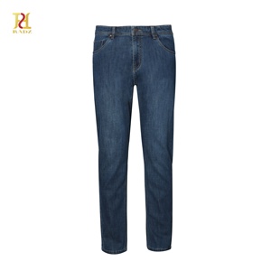 Pantalones Vaqueros <span class=keywords><strong>de</strong></span> Mezclilla para Hombre, Corte Slim, Cintura Media, Color Azul Claro, Algodón-Poliéster, Transpirables, Ligeros, para Primavera/Verano, Estilo Casual <span class=keywords><strong>de</strong></span> Negocios, POLO - Product Image 1