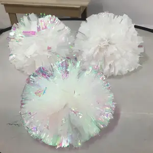 8Inch Tinsel Hiệu Suất Sân Khấu Đôi Bóng Đào Tạo Xử Lý Pet Kim Loại Cheerleaders Poms Poms Cho Đội Thể Thao Tinh Thần