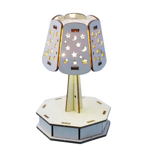 Lampe de bureau en bois intelligente et créative à commande vocale, aide pédagogique DIY, modèle d'invention scientifique et technologique pour enfants, expérience scientifique - Product Image 4