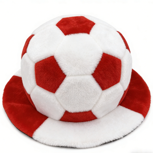 Cappello per Tifosi di Calcio Pazzo MH-1003, Divertente Cappello a Forma di Tifoso, Bianco e Rosso per Feste - Product Image 4