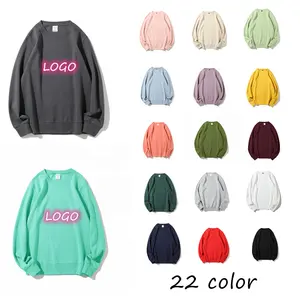 Streetwear Overs ized O Neck 22 Farbe 300GSM Casual Frauen Langarm Baumwolle Non Drop Schulter Sweatshirt