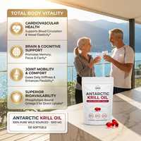 LUVVITA OEM/ODM Marque Privée Huile de Krill Antarktique Végétalienne en Gélules Souples Oméga 3 Complément Alimentaire Gélules de Krill