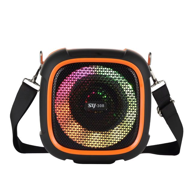 Kasinuo SY-308 Portable 10W Mini Subwoofer BT5 Audio Speaker RGB LED Battery Powered Home USB