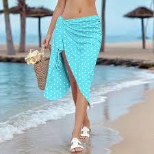 Pareo Sarong Ligero para Mujer, Traje de Baño, Pareo de Playa, Falda para Piscina, Cintura Ajustable con Lazos, para Vacaciones y Viajes - Product Image 2