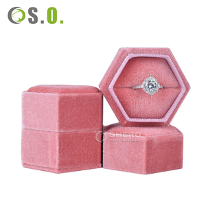 Hexagonal Velvet <b>Ring</b> Box Multiple Color Options for Jewelry <b>Storage</b> Gift and Retail Display In Boutiques Protection - Product Image 1