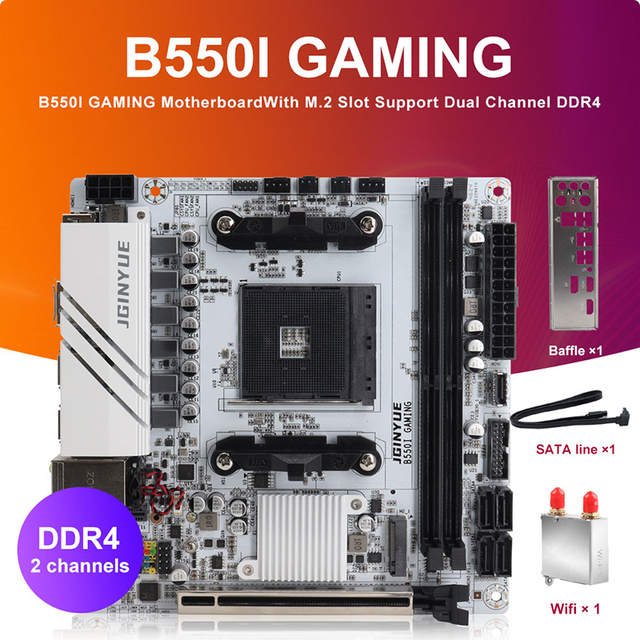 Hot Sale JGINYUE B550I Gaming Motherboard Brand New Supports 4000 and 5000 Series Processors
