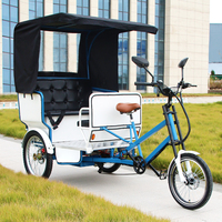 Tuktuk, Transporte Ecológico, Bicicleta Eléctrica de Pedales, Rickshaw, Triciclo con Llantas Anchas, Bicicleta de Carga Familiar, Triciclo para Adultos
