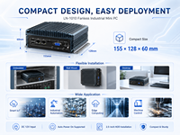 Mini PC Compacto sin Ventilador, Doble LAN, COM, USB, Salida de Pantalla, Almacenamiento Opcional, para Equipos Comerciales, OEM, ODM, Personalizable